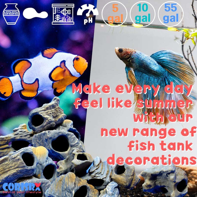 CORISRX DR. Moss Aquarium Decorations Cichlid Stone Marine Rock Cave Decor Decorative Fish Tank Freshwater Saltwater for Small Girls Tiny Turtle Reptile - Image 3